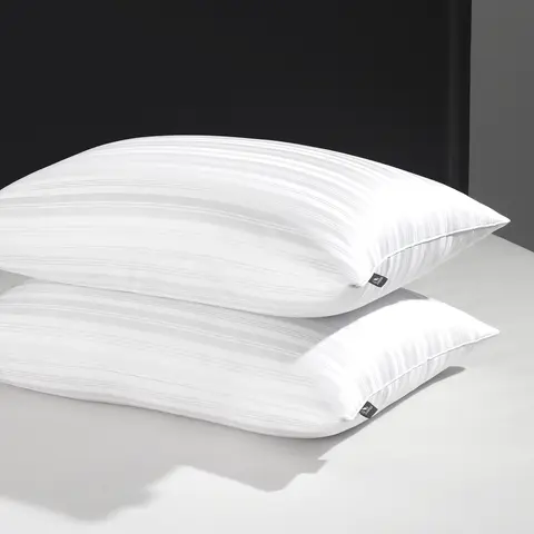 【Fall Deals For You】Downluxe 30oz Luxury Goose Down Hotel Collection Pillows Set of 2 - Pillows for Sleeping, Breathable Skin-Friendly Soft Cover, High-Quality Filling, Oeko-Tex Certified, Machine Washable, Home Decor