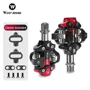 WESTBIKING Lightweight MTB Bicycle Locking Pedals with Anti-Slip Nails Riding Equipment Aluminum Alloy Mountain Bike Self-Locking Pedals