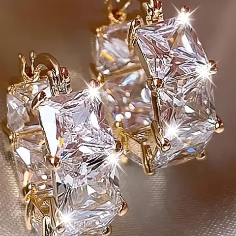 S925 Sterling Silver Rhinestone Decor Dangle Earrings, High Quality Earrings, Fashion Jewelry for Party, Daily Clothing Decor, Trendy All-match & Exquisite Jewelry for Birthday Gift, Earrings Dangling