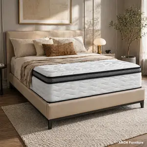 Queen Size Mattress - 10 in Hybrid Mattress in a Box with Individually Wrapped Pocket Coils Innerspring, Medium Firm Feel, Pressure Relief, Breathable Comfort, CertiPUR-US & OEKO-TEX Certified Memory Foam, Deep Pocket Design for Bedroom & Guest Room