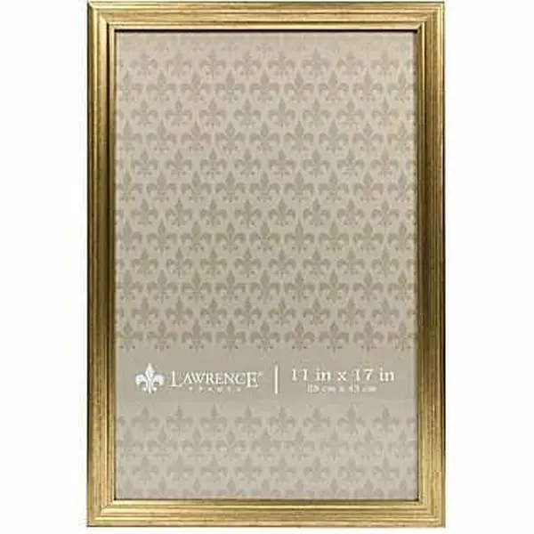 LawrenceFrames 11x17 in. Sutter Burnished Gold Picture Frame - Lawrence, Photographers, Best Materials, Modern, Easy to Clean, Glass Included, Horizontal Tabletop Display
