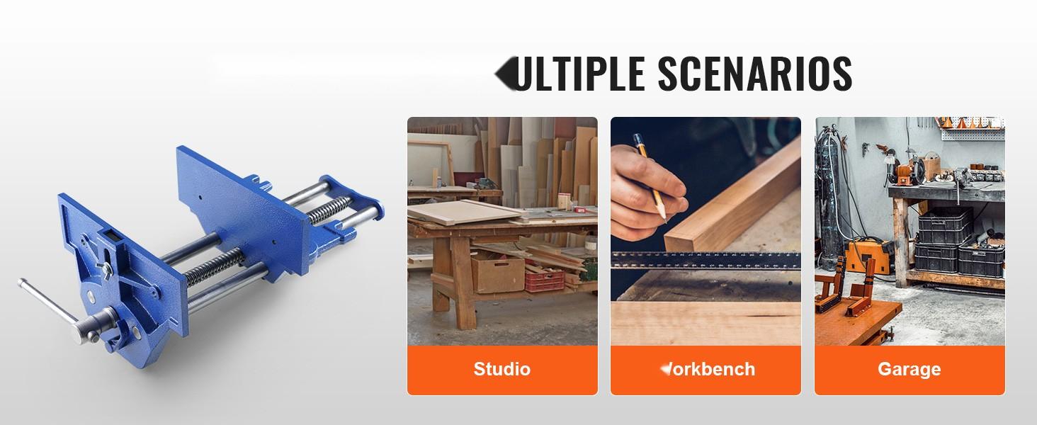 Woodworking Vise, 13-Inch Bench Vise, Heavy-Duty Cast Iron Construction, 10.6-Inch Jaw Width, Quick Release Lever, Smooth Precision Jaw, Suitable For Woodworking, Cutting, Drilling, Sanding, Milling, And Assembly On A Workbench