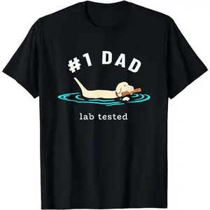 Cotton Short Sleeve Lab Dad Yellow Labrador Retriever #1 Dad Lab Tested T-Shirt for Men Women for Daily Wear for Daily Wear