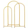 Gold Metal Wedding Arch Backdrop Stand Set of 2/3, 7.2FT 6.6FT 6FT Balloon Arch Frame for Wedding Ceremony, Baby Shower, Bridal Shower & Birthday Party Decorations, Heavy Duty Backdrop Stand for Flowers, Balloons & Event Decor
