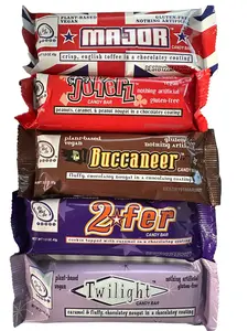 GoMaxGo Vegan Bars – Dairy-Free Chocolate – 2fer, Buccaneer, Jokerz, Major & Twilight – Grab 1, Stock 12, or Try the 5-Bar Variety!
