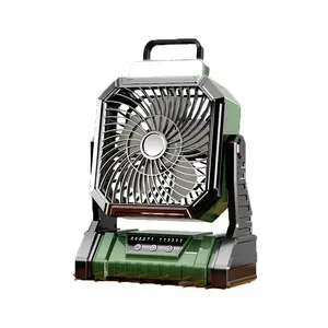NEW 20000mAh Camping Fan with LED Lantern, Rechargeable Battery Powered Oscillating Fan with Hook and Emergency Light, Portable Tent Fan with Timer, 4 Speeds, Suitable for Outdoor Camping RV Power Outage, Orange, Green