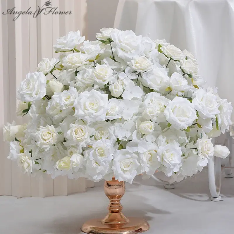 A8112 2pcs/set Rose Hydrangea Table Centerpiece Floral Ball Wedding Decor Props