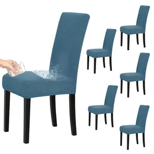 Easy-Going Waterproof Dining Room Chair Cover Set of 2, 4, 6, 8, Stretch Jacquard Chair Slipcover Removable Washable Chair Protector for Home, Restaurant, Banquet