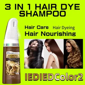 Get rid of gray hair in just 8 minutes! 3-in-1 Natural Herbal Black Hair Coloring Shampoo — Fast coloring, 100% coverage, unisex, gentle and non-damaging!