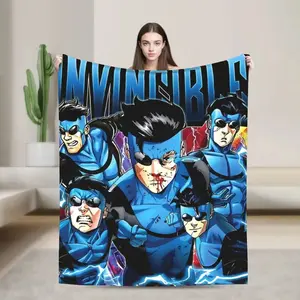 Invincible Mark Grayson Flannel Blanket Superhero Comics Machine Washable Super Soft Throw for Kids Adults Bed Sofa Birthday Gift
