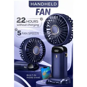 Handheld Fan With 5000 MAh Battery Max 48 Hours Runtime,Pocket Fan Portable Battery Operated Or USB Powered Fan,5 Speeds,Mini USB Portable Foldable Rechargeable Fan, Summer Gift,With Aromatherapy Tablets