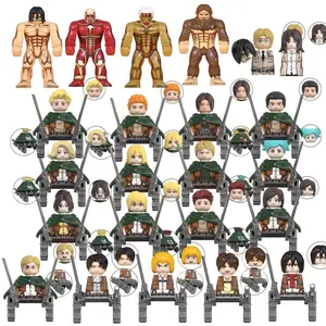  Attack on Titan Wiki Anime Bricks Survey Corps Erem Jaeger Armin Levi Mikasa Mini Action Toy Figures Building Blocks For Kids popular