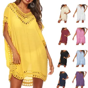Womens Swimsuits Cover Ups Crochet Chiffon Beach Cover Bathing Suit Bikini Wear Coverups Dress
