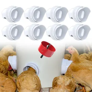 No Waste Automatic Chicken Feeder Heavy Duty Poultry Gravity Feeder Port Kit Weatherproof for Backyard Chickens Ducks Coop