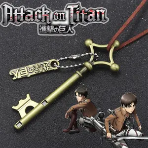 Anime Attack on Titan Necklace Eren Jaeger Basement Key Cosplay Props Pendant For Women Men Fans Jewelry Accessories Gifts