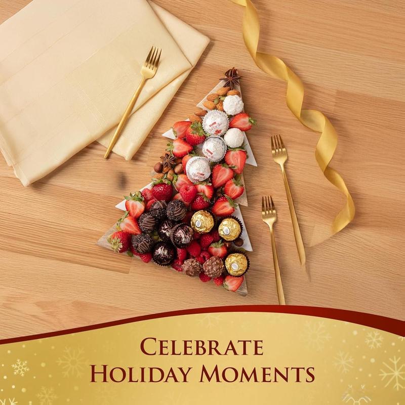 Ferrero Rocher Collection 48-Count Box Individually Wrapped Hazelnut Milk Chocolate Raffaello & Rondnoir Dark Chocolate Gourmet Gift Set for Christmas