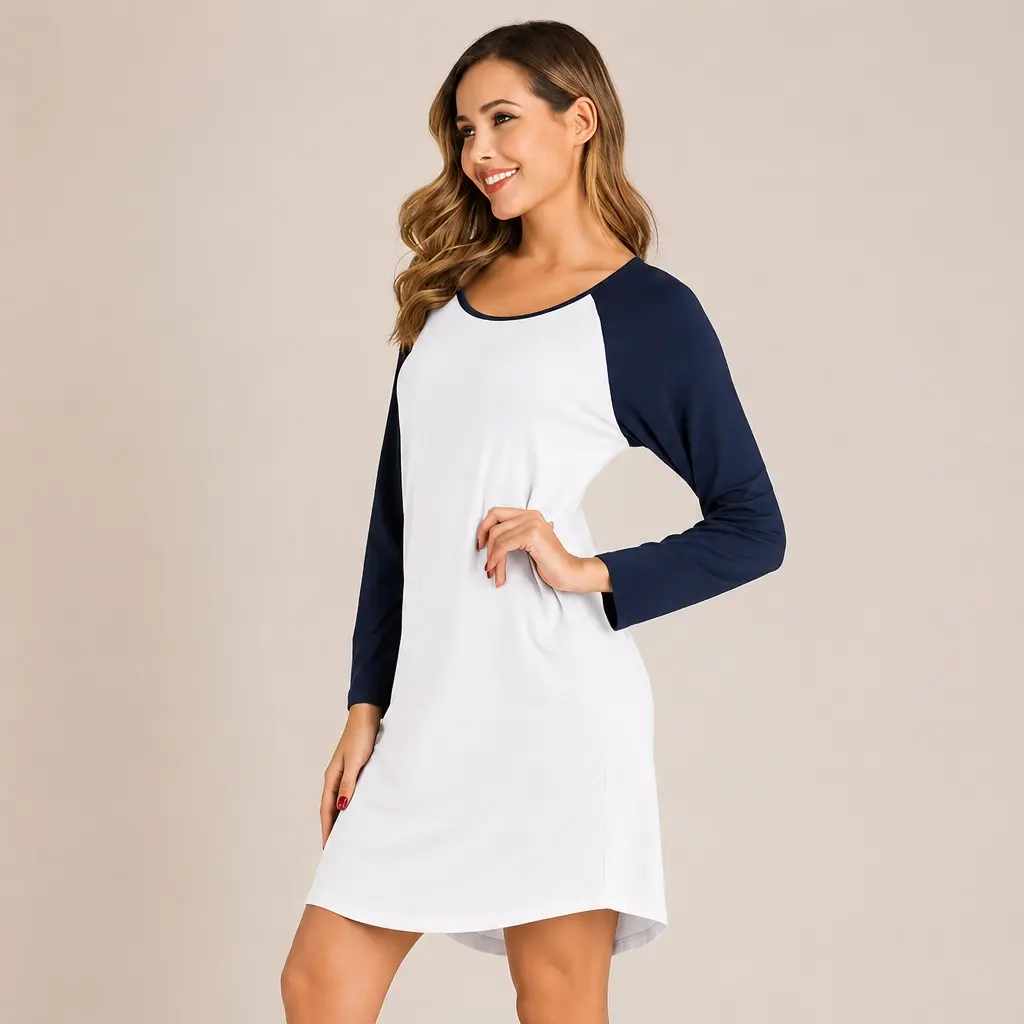White/Navy Blue Sleeves
