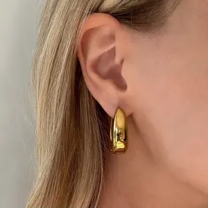 EVRY JEWELS Gold or Silver Plated Stainless Steel Women's Waterproof Brandy Earrings
