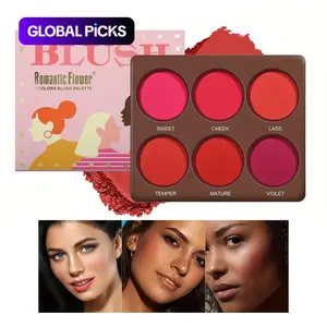 6-Color Blush Palette Combo, Long-Lasting Matte Waterproof Blush for All Skin Types, Natural Face Makeup Accessories for Women and Girls #TOP PICKS