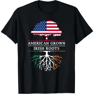 100% Cotton American Grown with Irish Roots - Ireland T-Shirt