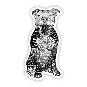 Pitbull Dog 4-inch Vinyl Sticker, Pet Stickers