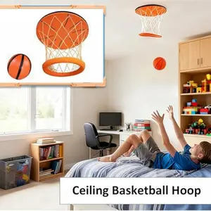 Portable Indoor Basketball Hoop, Adjustable Basketball Hoops, Mini Ceiling Mount Sports Toy, Home Office Leisure Fitness Equipment, Small Basketball Set