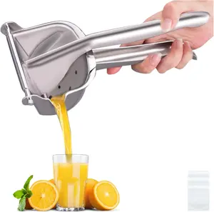Real Stainless Steel Lemon Squeezer Citrus Juicer Hand Press Heavy Duty Manual Squeeze Juice Extractor Maker Orange Lime Grapefruit Presser - Bonus 50 Pcs Filter Bags Utensils Kitchen