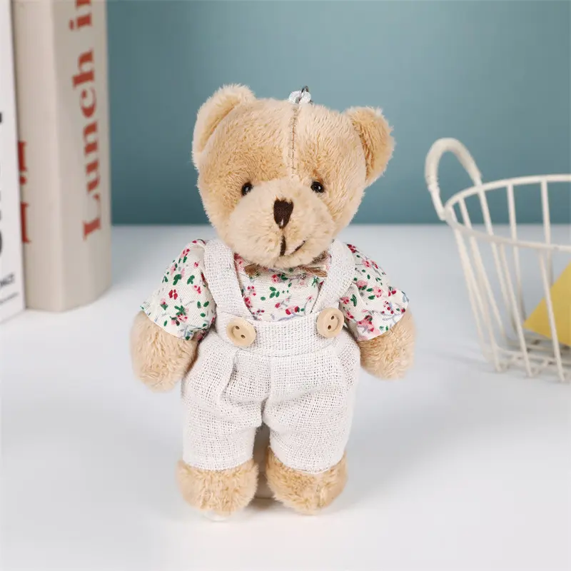 A variety of linen couples teddy bear plush toy pendant linen clothes bear bag keychain pendant doll A variety of linen couples teddy bear plush toy pendant linen clothes bear bag keychain pendant doll