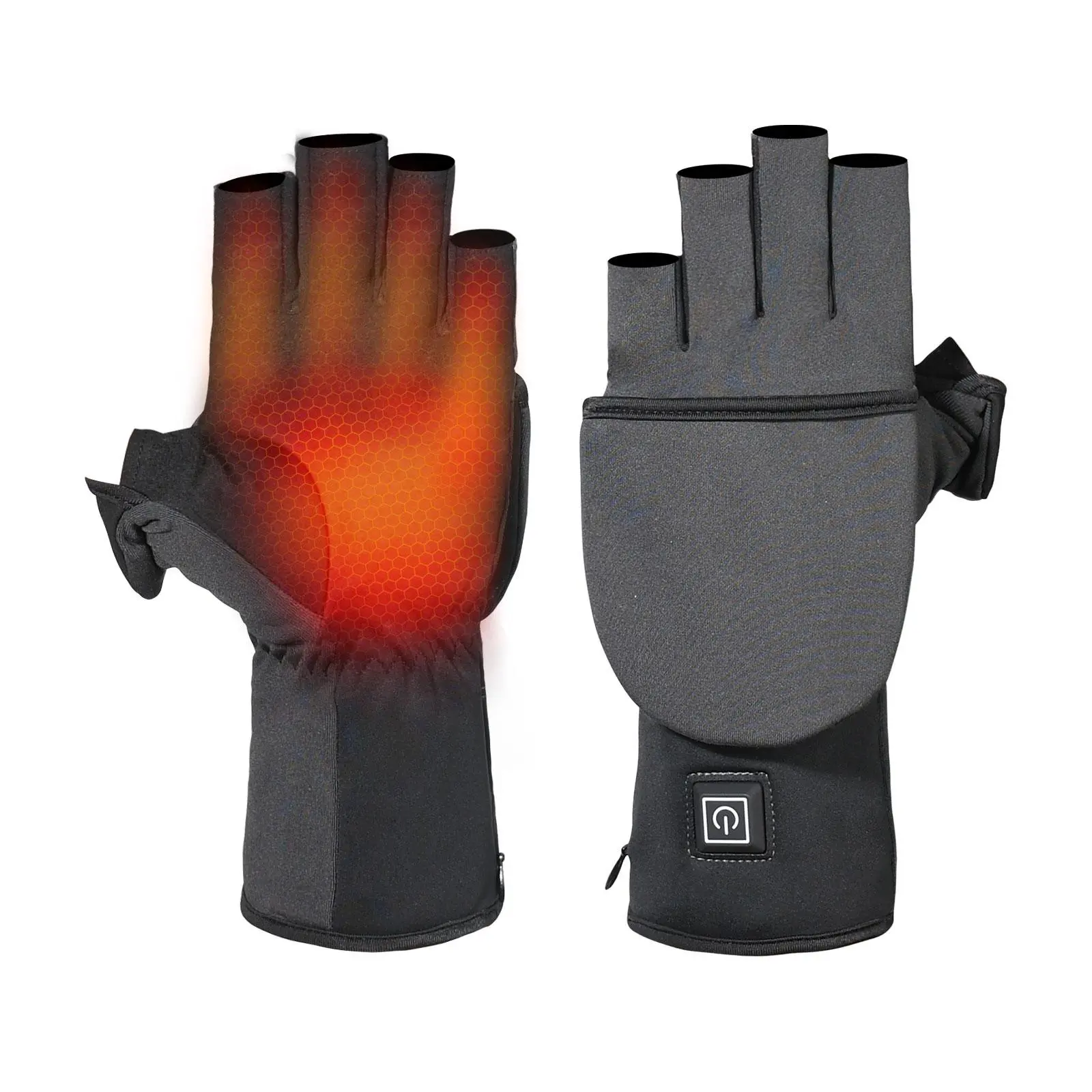 New Heated Gloves Palm Heating Fingerless Touchscreen Compatible Adjustable Temperature 45°c 50°c 55°c Large Battery 2000mah Upgrade Warm Material Outdoor Sports Gloves cap cycle spider web sport unisex warm