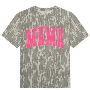 Pink Mama Mossy Oak Wash Out Turkey Track Tee Bottomland Camo Tee, Mossy Oak T-Shirt 3D All Over Print, Outdoors Hunting Sublimation, Gift For Men