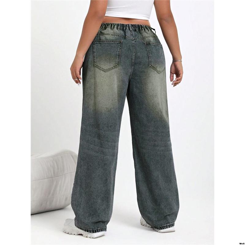 Wear daily suitable for jeans, straight, casual, large size EZwear SHEIN