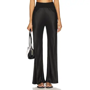 Enza Costa Satin Bias Pants in Black