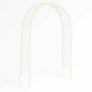 Elegant Light-Up Wedding Arch with 150 String Lights, 8-ft