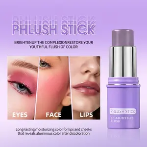 Color-Changing Blush Stick That Reacts to Temperature, Versatile for Use As Eyeshadow, Blush, Or Lipstick, Resistant to Water And Sweat, Providing Long-Lasting Color Suitable for Different Makeup Styles