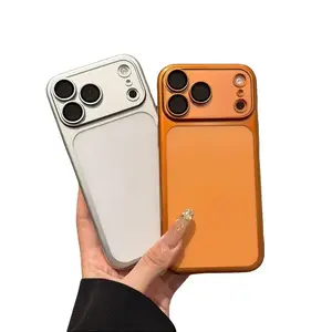 Luxury Matte Frosted Translucent iPhone Case, Minimalist Electroplated Frame, Military Grade Shockproof Protective Cover with Full Camera Protection, Compatible with iPhone 12–17 Pro Max Plus Air