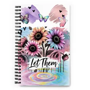 Sunflower Watercolors Let Them Spiral Notebook/Journal, Wire-bound, 140 Dotted Pages, Soft-touch Cover spiral notebook