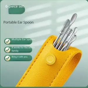 6-Piece Ear Cleaning Kit, Spiral Spring Ear Cleaner, Portable Ear Spoon, Ear Care Tool, Safe & Effective Ear Hygiene Solution