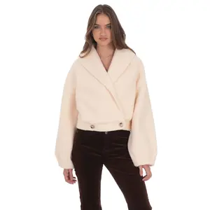 Bouclé Jacket in Blush Beige