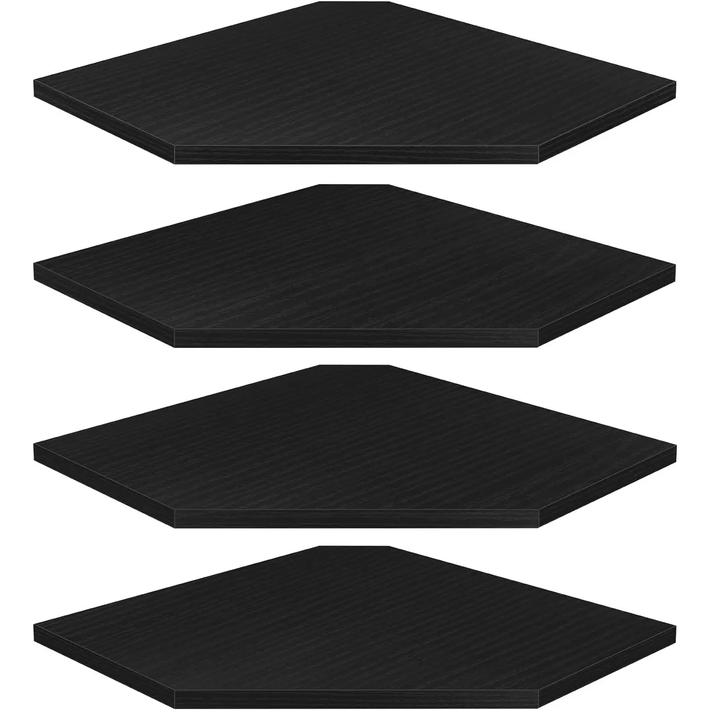Corner Floating Shelves, Corner Shelves Wall Mounted with Cord Hole, 4 Tier  Shape Corner Hanging Shelving for Wall Storage, for  Box, TV Cords, Books, , Black