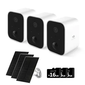 Z-EDGE SW03 3Pack Wireless Security Cameras with Solar Panels 1080P Full HD Two-Way Audio 2.4GHz Wi-Fi Night Vision Motion Detection 16GB SD Cards for Home