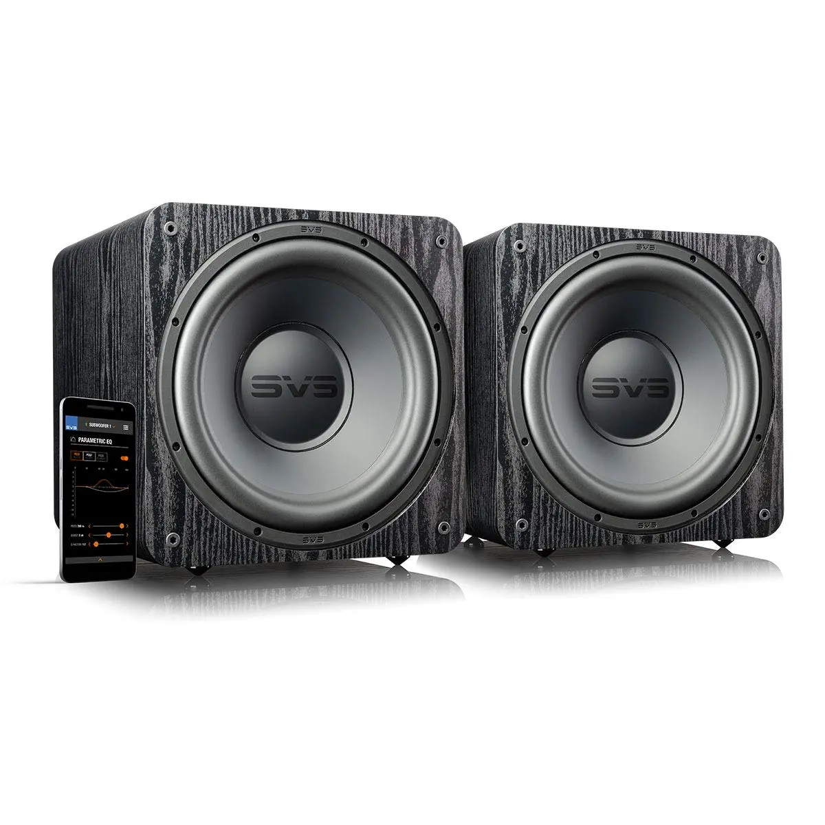 SVS SB-1000 Pro Sealed Subwoofers - Pair (Premium Black Ash), Compact 20Hz Audio Speakers with Built-In Amplifier, Smartphone App Compatibility, Fidelity at Full Excursion & Flawless Pistonic Motion