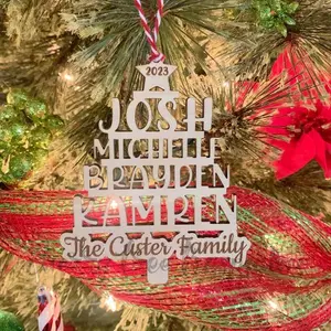 Personalized Family Names Christmas Tree Ornament Decoration