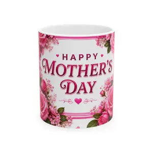 White floral Ceramic Mug | 11oz 15oz