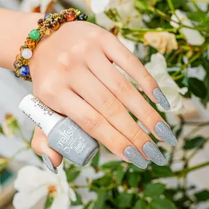 Gelish MINI Flash Glam Glitter Gel Polish – Sparkling Flash-Activated Glitter, Long-Lasting, High-Shine, Chip-Resistant, Vegan & Cruelty-Free Professional Polish, 9mL.