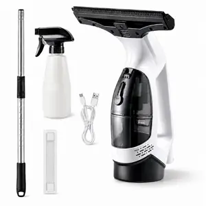 Cordless Window Vacuum Cleaner, Electric Squeegee with 2000Pa Suction, 2200mAh Power & 150ml Detachable Water Tank for Shower Doors, Mirrors, Car Windows & Glass