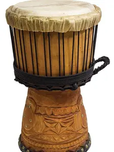 Terre New Djembe Master Guinea Style carved, 20" tall 11" head, 24" tall 12.5-13" head