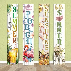 Vertical Porch Sign / Summer Collection Porch Signs / 8x46 Wooden Signs / Design Options