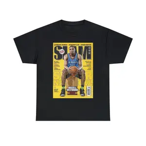 Slam Cover - Russell Westbrook Vintage Graphic Short Sleeve T-shirts, Gifts For Basketball Fans Summer