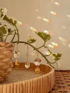 Plant Charm Set - Western Cowgirl Bundle - Hanging Sun Catcher for Vines & Trailing Plants - Cactus, Cowboy Boot and Cowboy Hat Houseplant Accessory - Indoor Garden Art - Hangable Suncatcher Crystal Decor