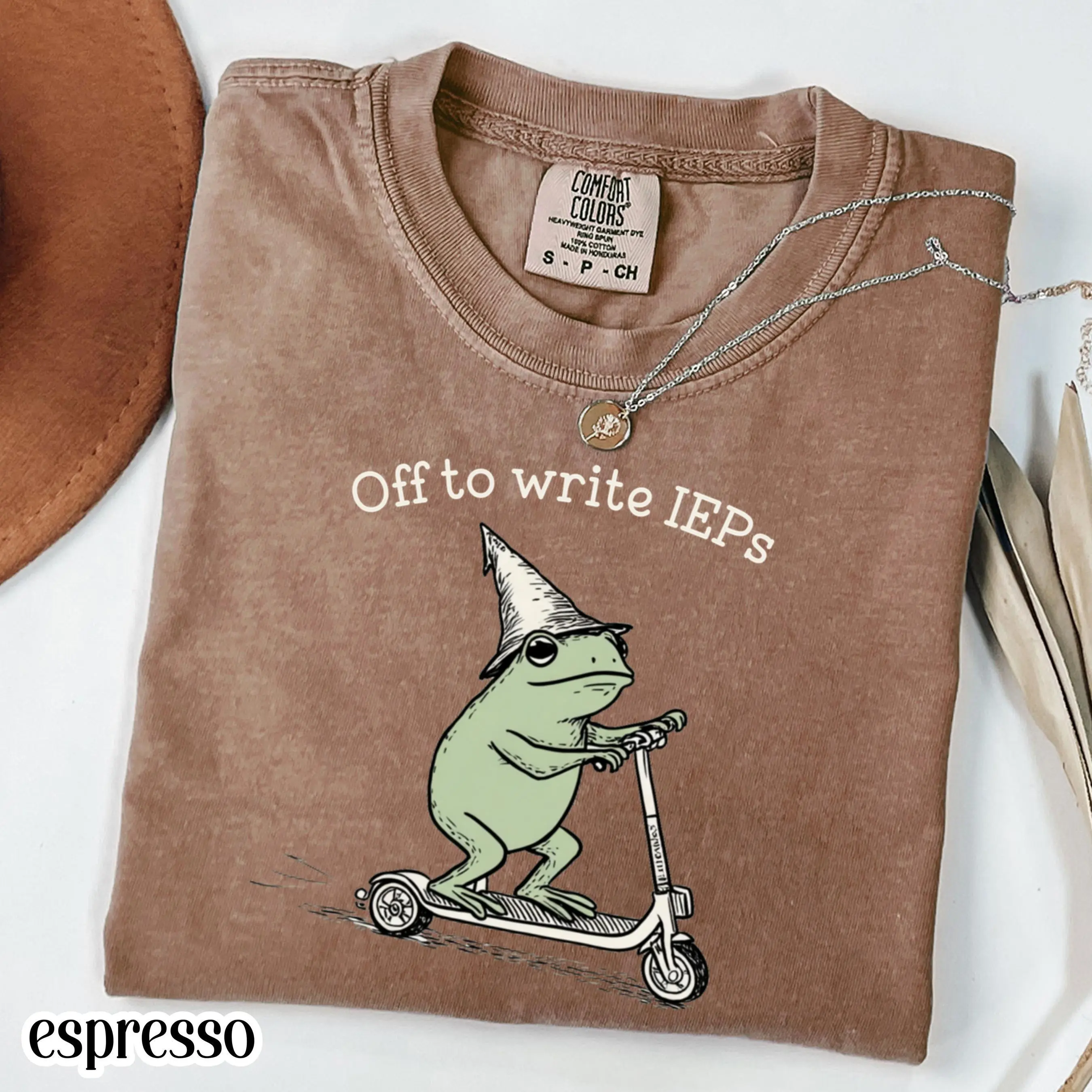 Comfort Colors Off to Write IEPs Shirt, Funny Special Education Teacher Tee, IEP Meeting Humor Shirt, SPED Teacher Gift, Cute Frog Tee